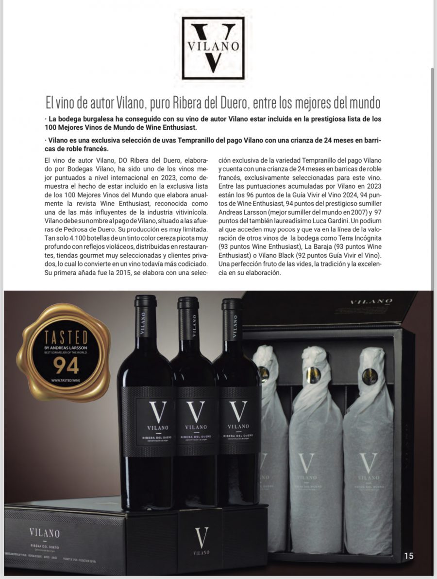 El vino de autor Vilano, valorado entre los mejores del mundo, y Full Flap, vino del mes en Vivir el Vino