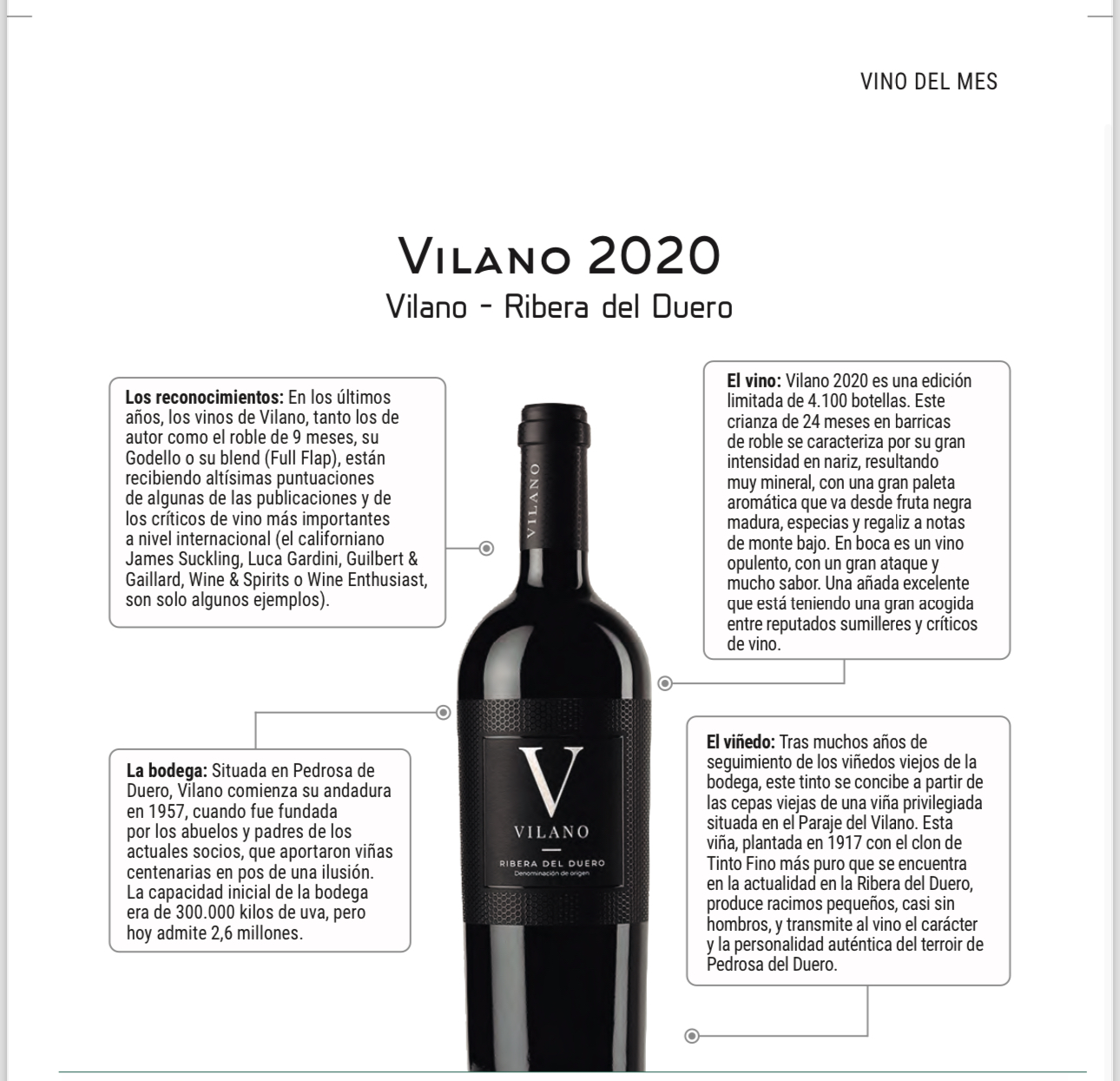 Vilano, Wein des Monats Vivir el Vino