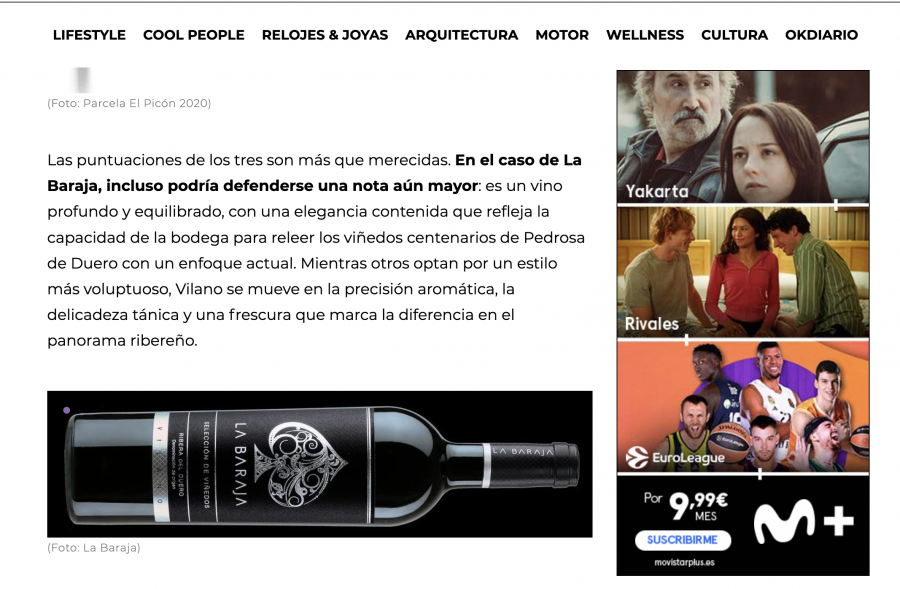 La Baraja uno de los 3 mejores Riberas del Duero